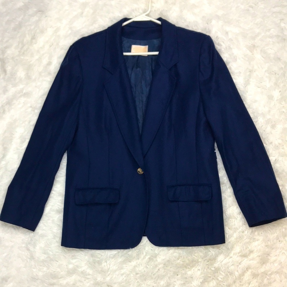 Pendleton Vintage 1950s Dark Blue Wool Suit Jacket